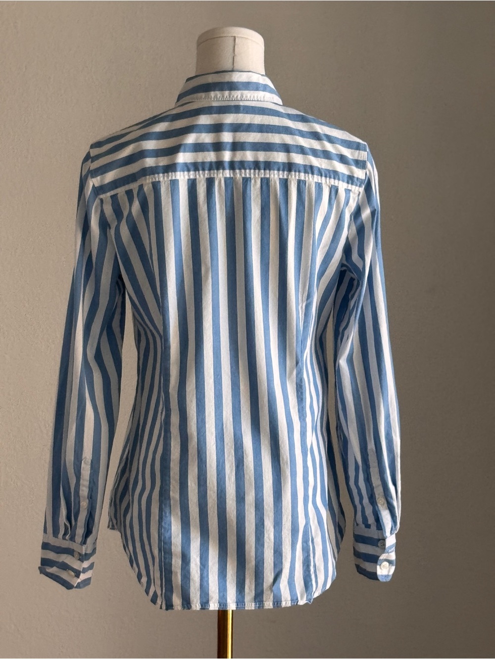 J.Crew Blue White Striped Button Front Shirt Cotton Stretch Women’s Small - Picture 3 of 11